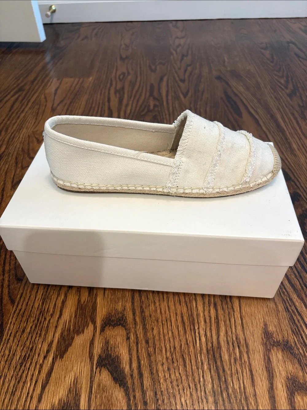 Michael Kors Ivory Canvas Espadrille Slip-Ons